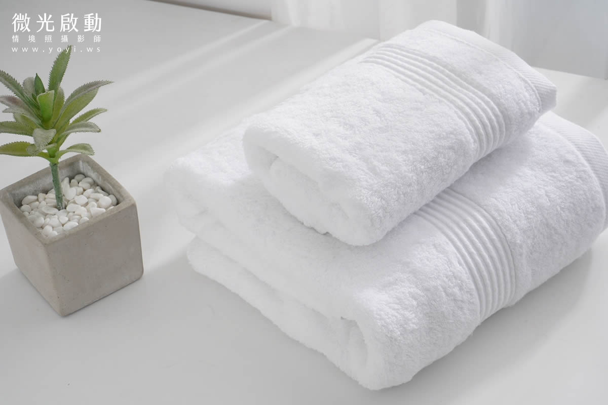毛巾商品攝影｜純白極簡質感浴巾與生活美學情境攝影｜星紅 31