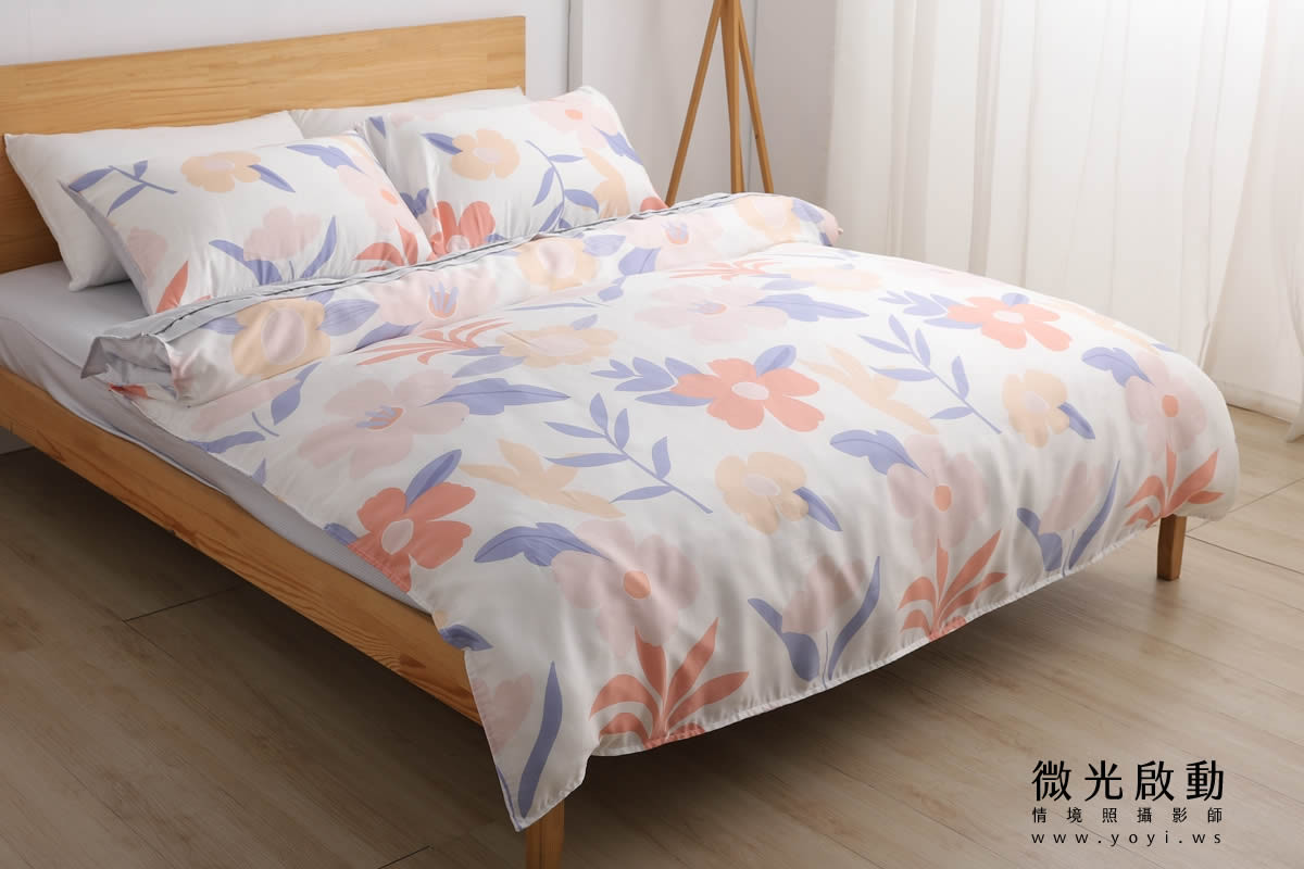 寢具商品攝影｜愛利斯大地色系碎花雙人床包情境攝影｜愛利斯 47