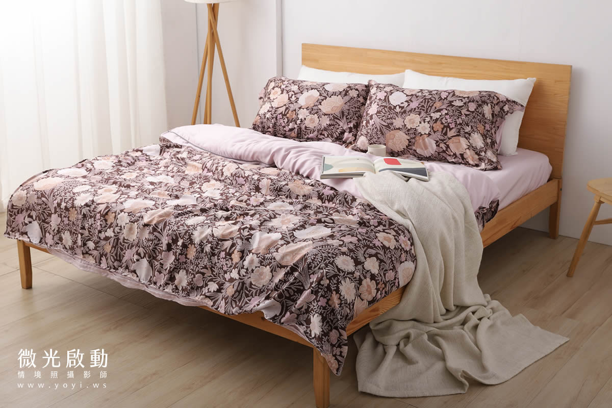 寢具商品攝影｜愛利斯大地色系碎花雙人床包情境攝影｜愛利斯 55