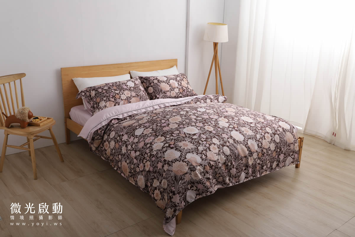 寢具商品攝影｜愛利斯大地色系碎花雙人床包情境攝影｜愛利斯 57