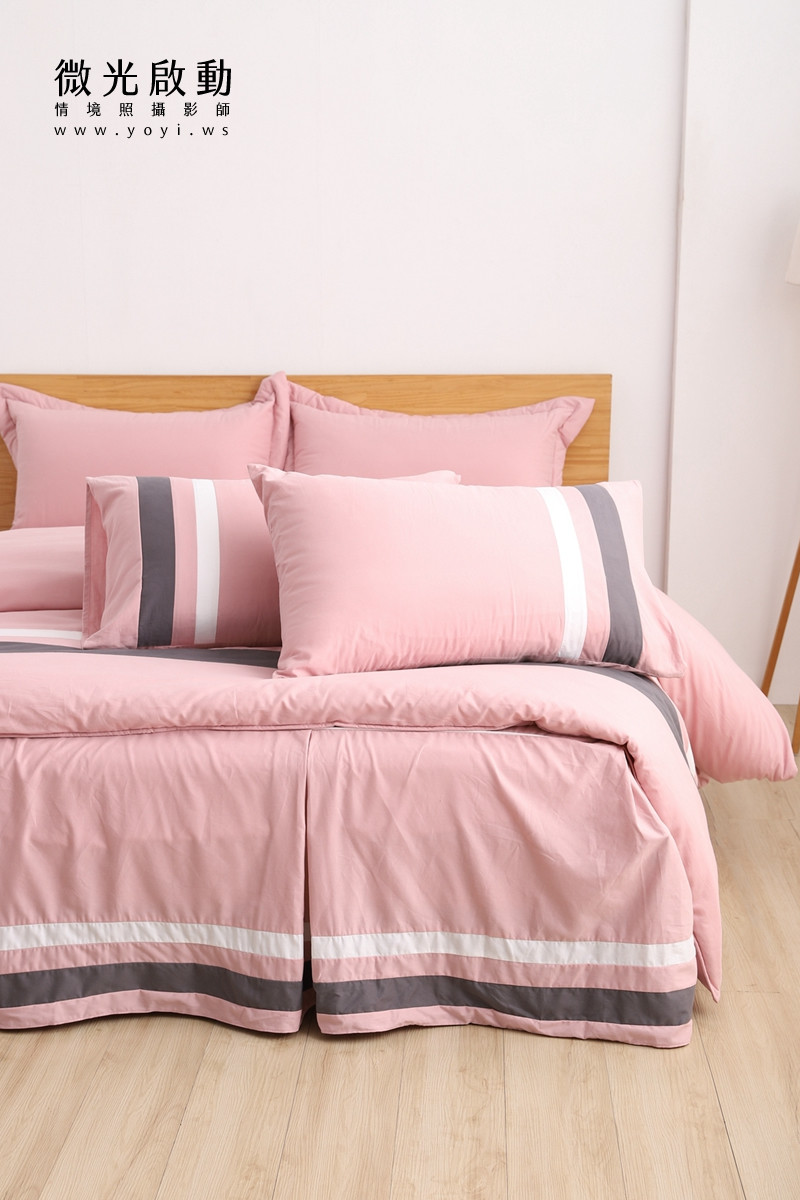 寢具商品攝影｜蘿庭典雅條紋雙人床包組居家風格攝影｜蘿庭 1