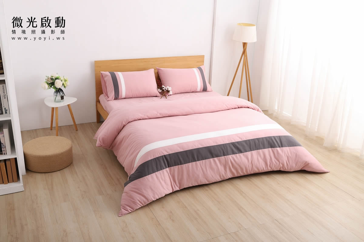 寢具商品攝影｜蘿庭典雅條紋雙人床包組居家風格攝影｜蘿庭 5