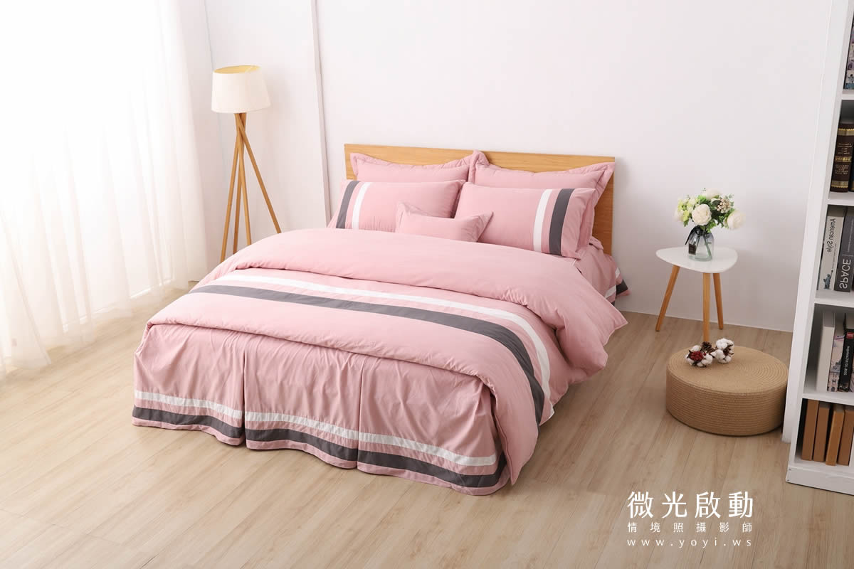 寢具商品攝影｜蘿庭典雅條紋雙人床包組居家風格攝影｜蘿庭 9