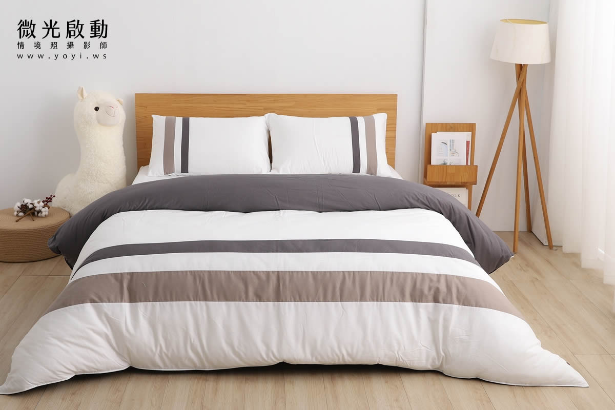 寢具商品攝影｜蘿庭典雅條紋雙人床包組居家風格攝影｜蘿庭 109