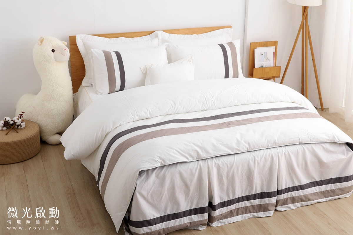 寢具商品攝影｜蘿庭典雅條紋雙人床包組居家風格攝影｜蘿庭 111