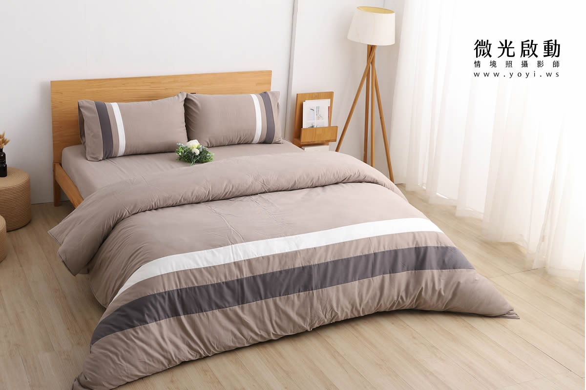 寢具商品攝影｜蘿庭典雅條紋雙人床包組居家風格攝影｜蘿庭 121