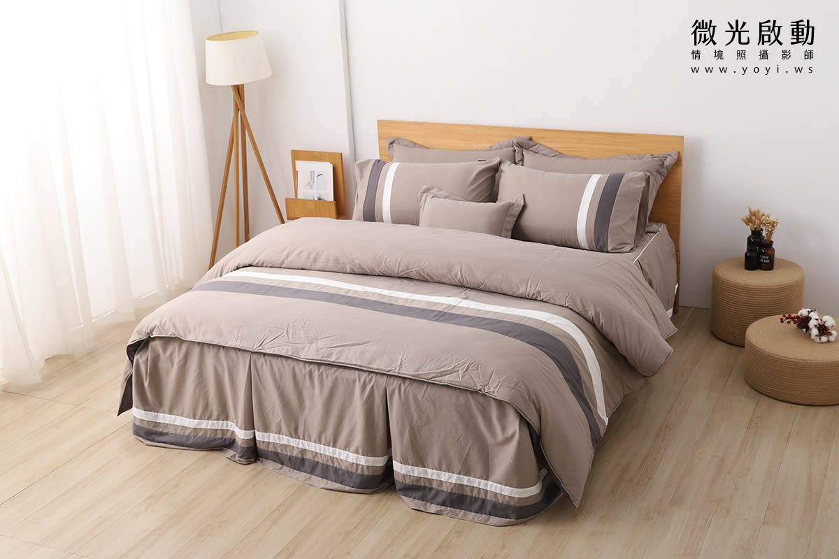寢具商品攝影｜蘿庭典雅條紋雙人床包組居家風格攝影｜蘿庭 125