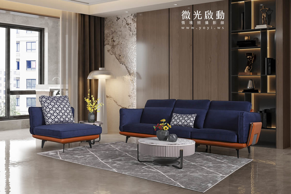 沙發商品攝影｜典雅深藍色質感沙發與歐系居家風格攝影 27