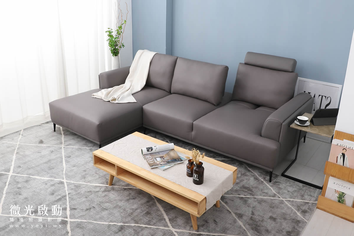 家具商品攝影｜現代簡約風灰色布沙發客廳居家情境攝影 5