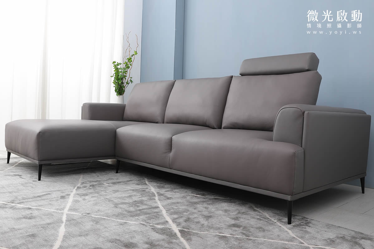 家具商品攝影｜現代簡約風灰色布沙發客廳居家情境攝影 11