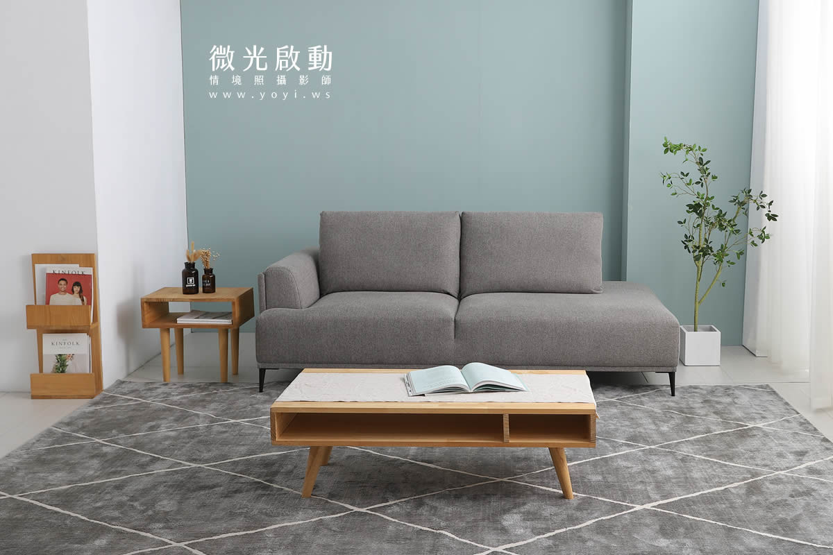 家具商品攝影｜現代簡約風灰色布沙發客廳居家情境攝影 15