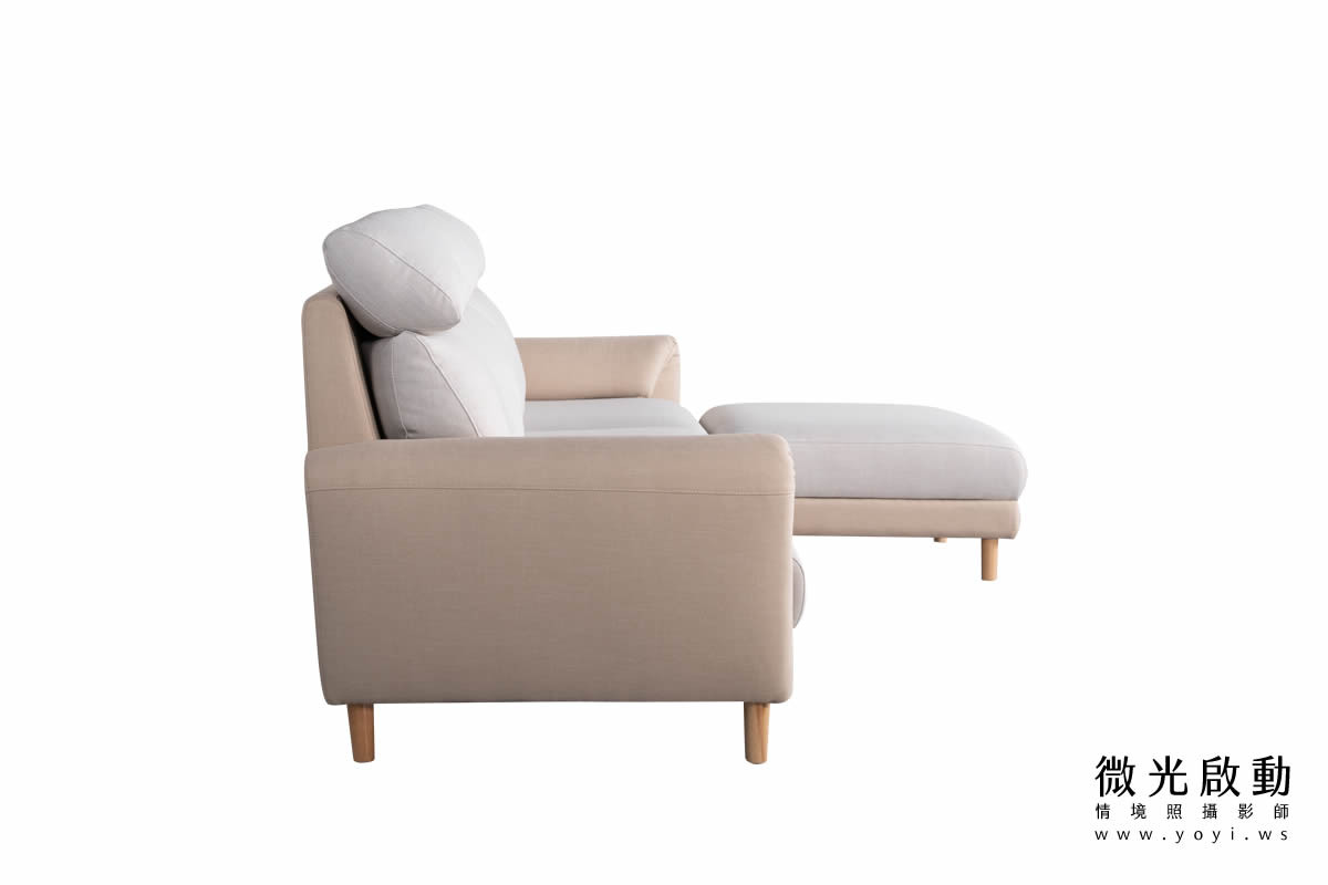 家具商品攝影｜現代簡約風灰色L型沙發客廳美學情境攝影 7