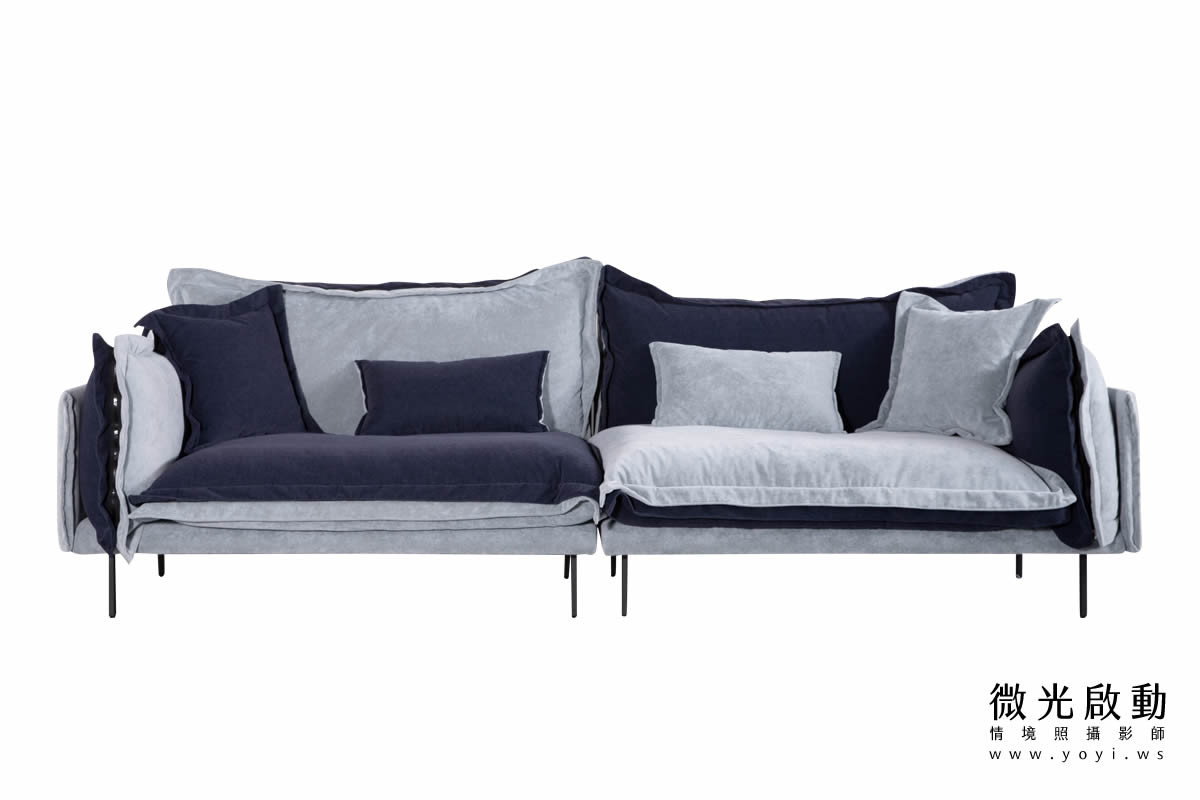 家具商品攝影｜現代簡約風灰色L型沙發客廳美學情境攝影 11