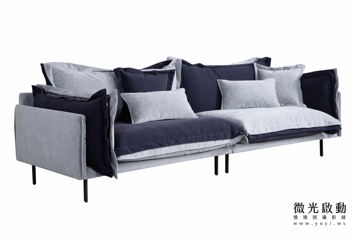 家具商品攝影｜現代簡約風灰色L型沙發客廳美學情境攝影 13