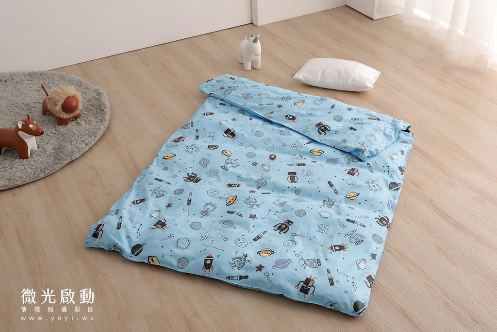兒童寢具攝影｜合隆羽藏質感童趣涼被與被枕組情境攝影｜合隆羽藏 3