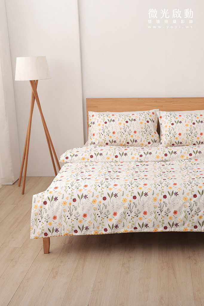 寢具商品攝影｜愛利斯灰調質感碎花雙人床包情境攝影｜愛利斯 11