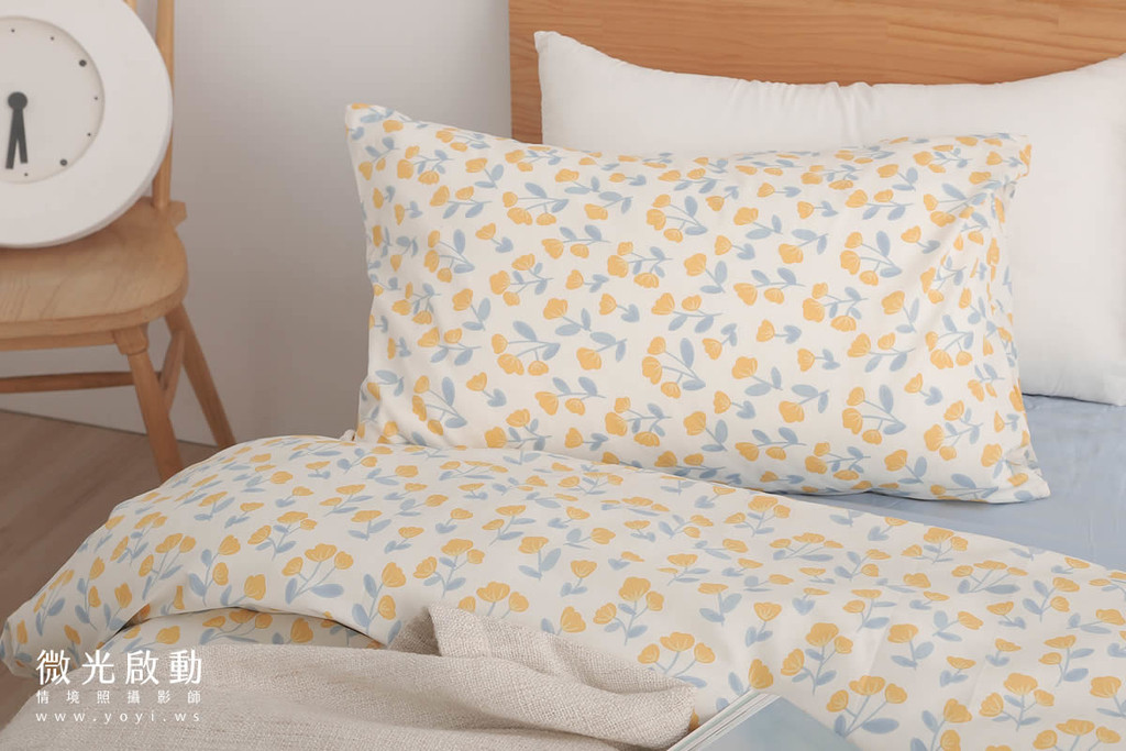 寢具商品攝影｜愛利斯灰調質感碎花雙人床包情境攝影｜愛利斯 17