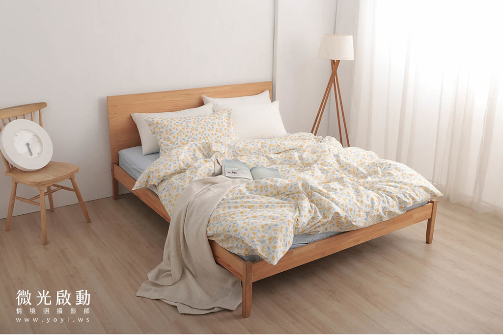 寢具商品攝影｜愛利斯灰調質感碎花雙人床包情境攝影｜愛利斯 19