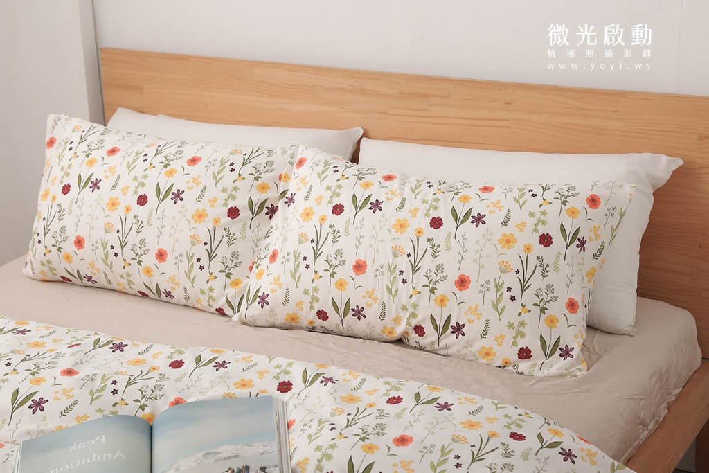 寢具商品攝影｜愛利斯灰調質感碎花雙人床包情境攝影｜愛利斯 25