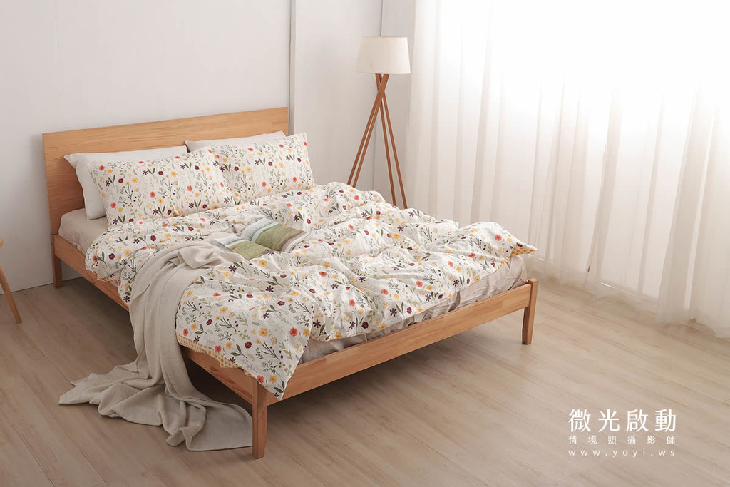 寢具商品攝影｜愛利斯灰調質感碎花雙人床包情境攝影｜愛利斯 27