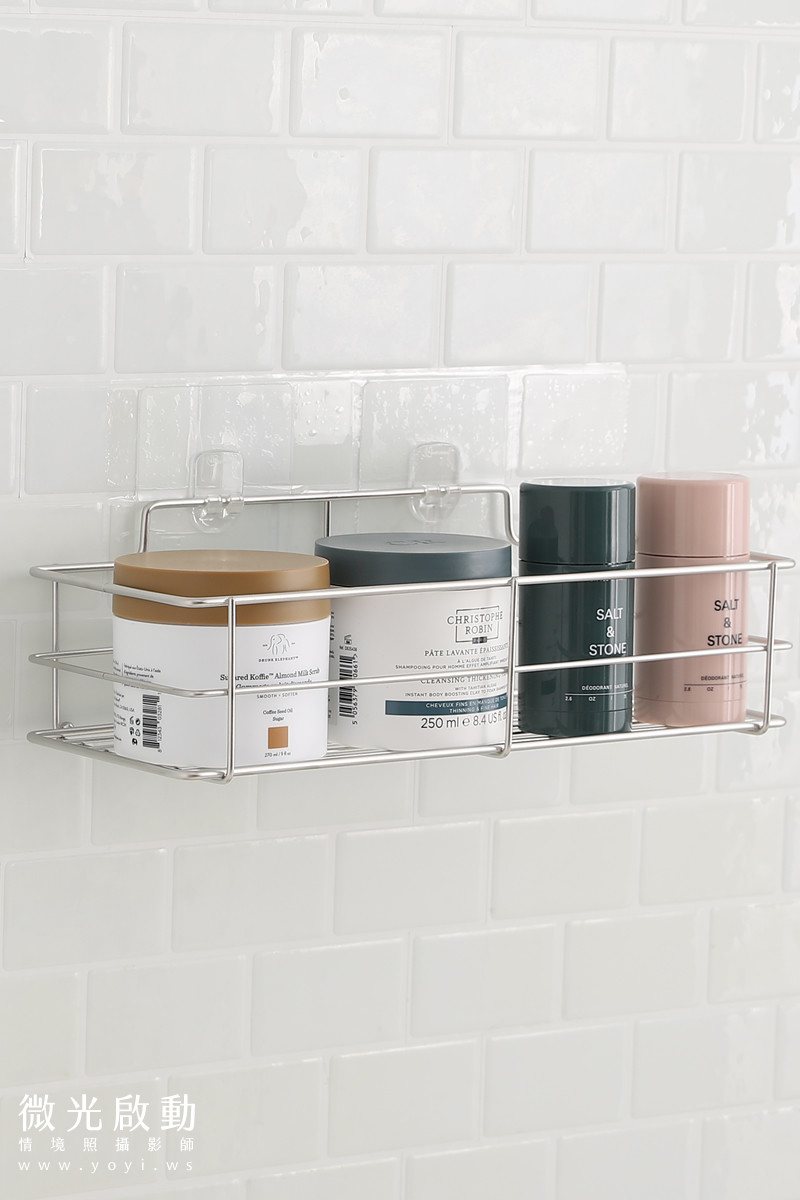衛浴五金攝影｜不銹鋼多功能置物架居家收納情境攝影｜再賀 3