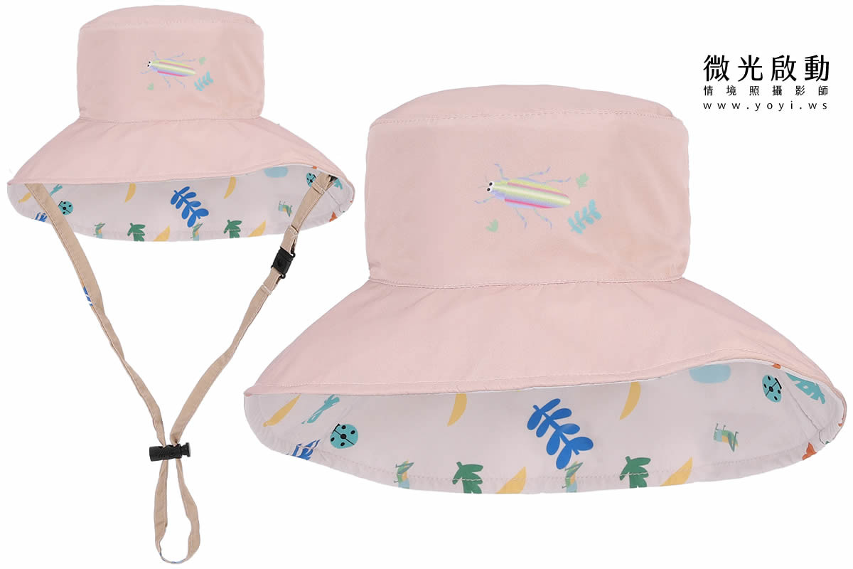 兒童商品攝影｜藍色碎花遮陽帽與童裝配件去背攝影｜樂芙寶寶 1