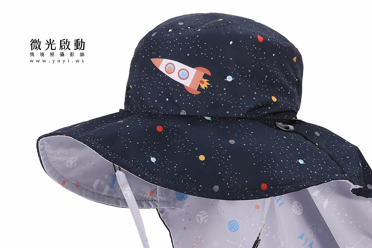 兒童商品攝影｜藍色碎花遮陽帽與童裝配件去背攝影｜樂芙寶寶 9