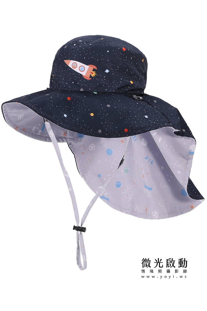 兒童商品攝影｜藍色碎花遮陽帽與童裝配件去背攝影｜樂芙寶寶 11