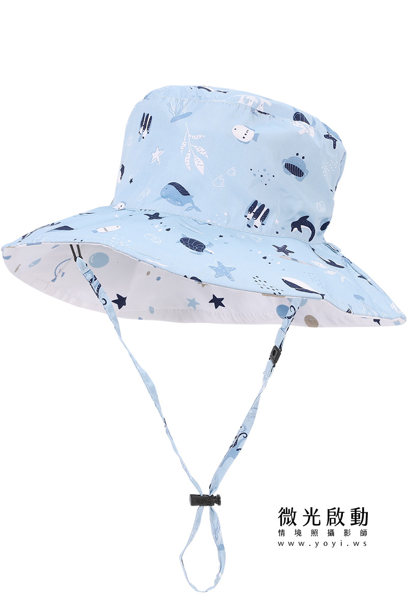 兒童商品攝影｜藍色碎花遮陽帽與童裝配件去背攝影｜樂芙寶寶 15