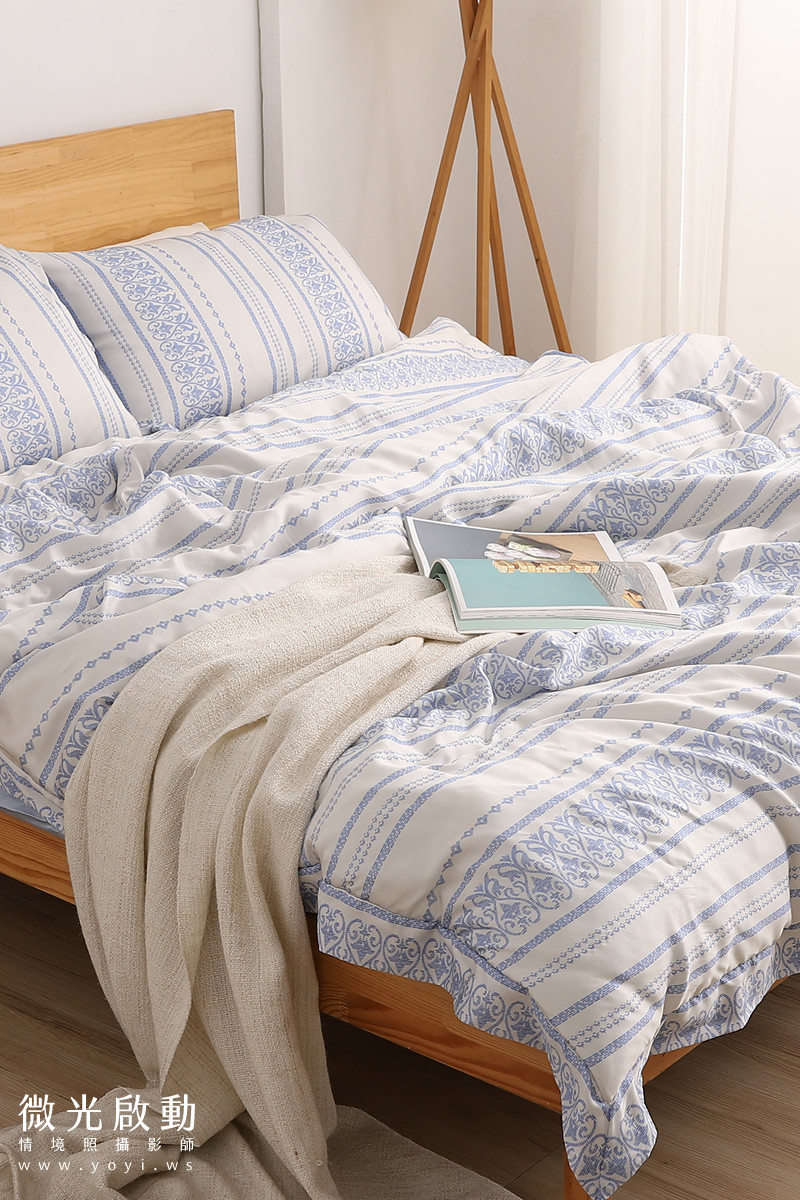 寢具商品攝影｜簡約米色調雙人床包極簡風情境攝影 5