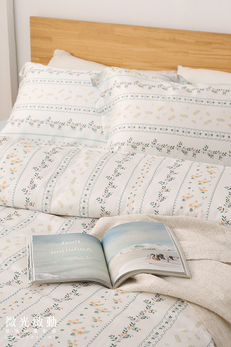 寢具商品攝影｜簡約米色調雙人床包極簡風情境攝影 9