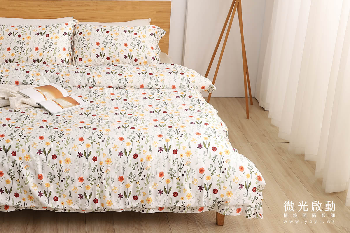 寢具商品攝影｜簡約米色調雙人床包極簡風情境攝影 27