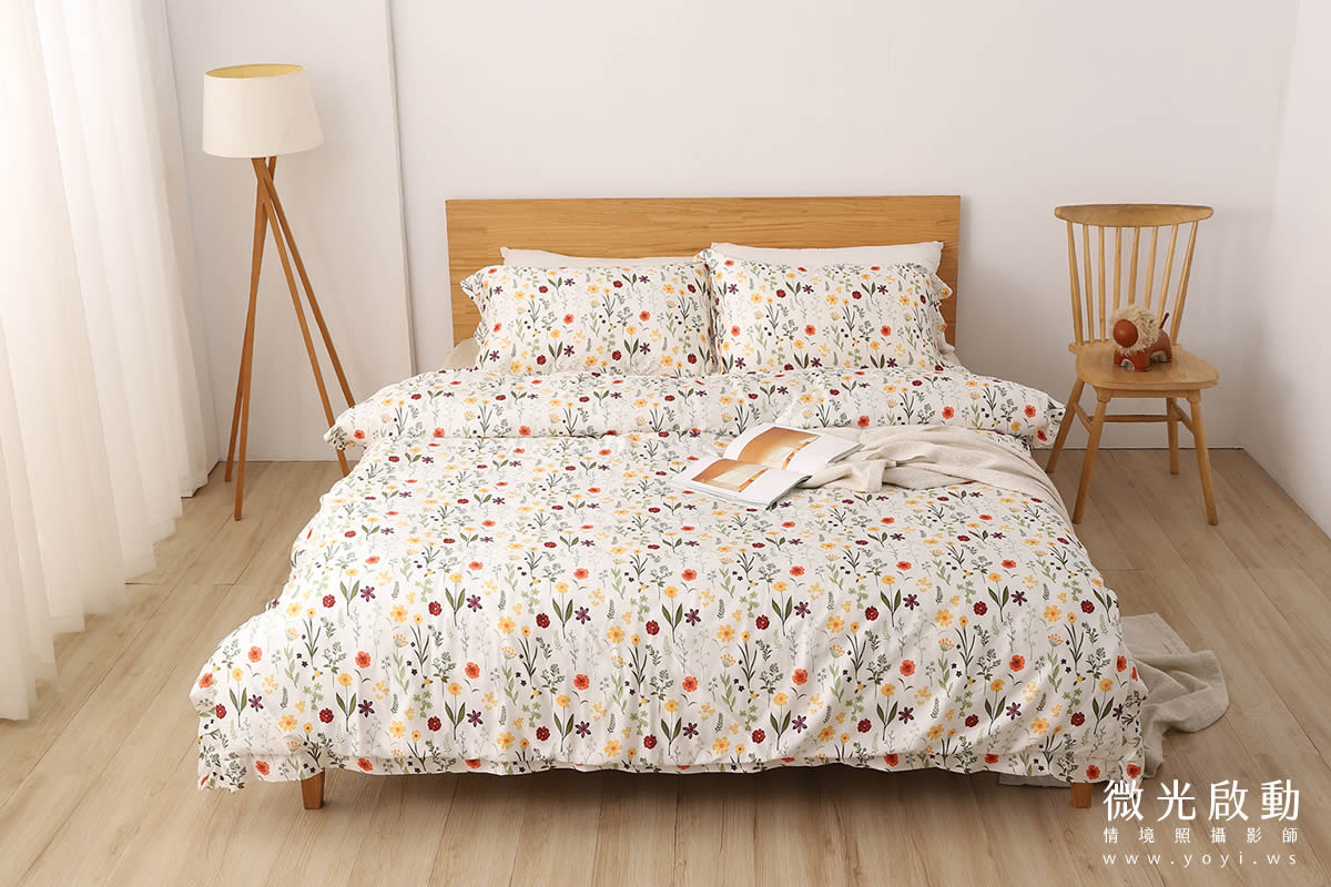 寢具商品攝影｜簡約米色調雙人床包極簡風情境攝影 29