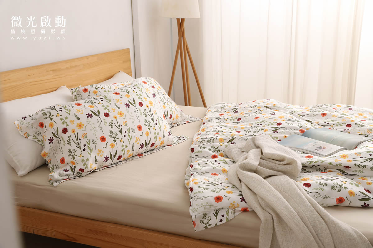 寢具商品攝影｜簡約米色調雙人床包極簡風情境攝影 33