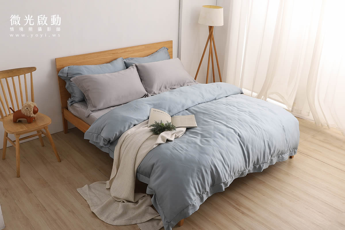 寢具商品攝影｜簡約米色調雙人床包極簡風情境攝影 35