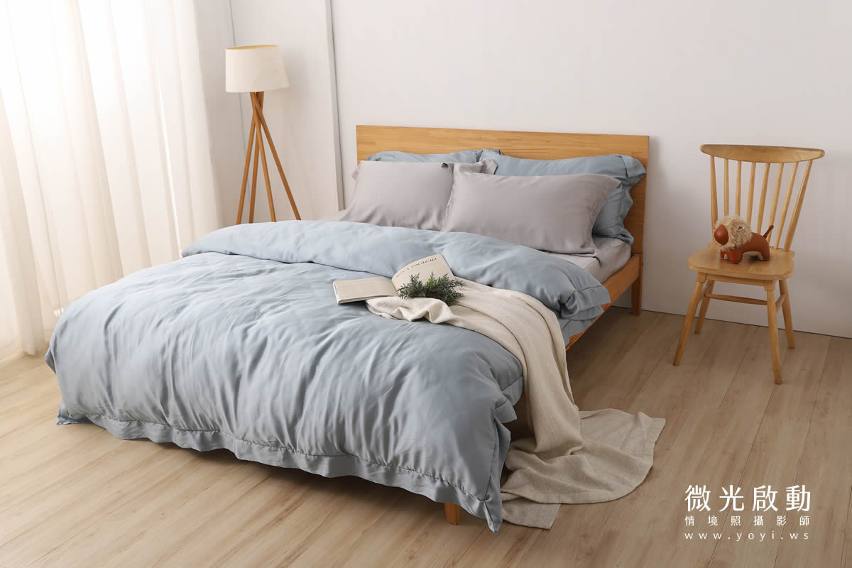 寢具商品攝影｜簡約米色調雙人床包極簡風情境攝影 37