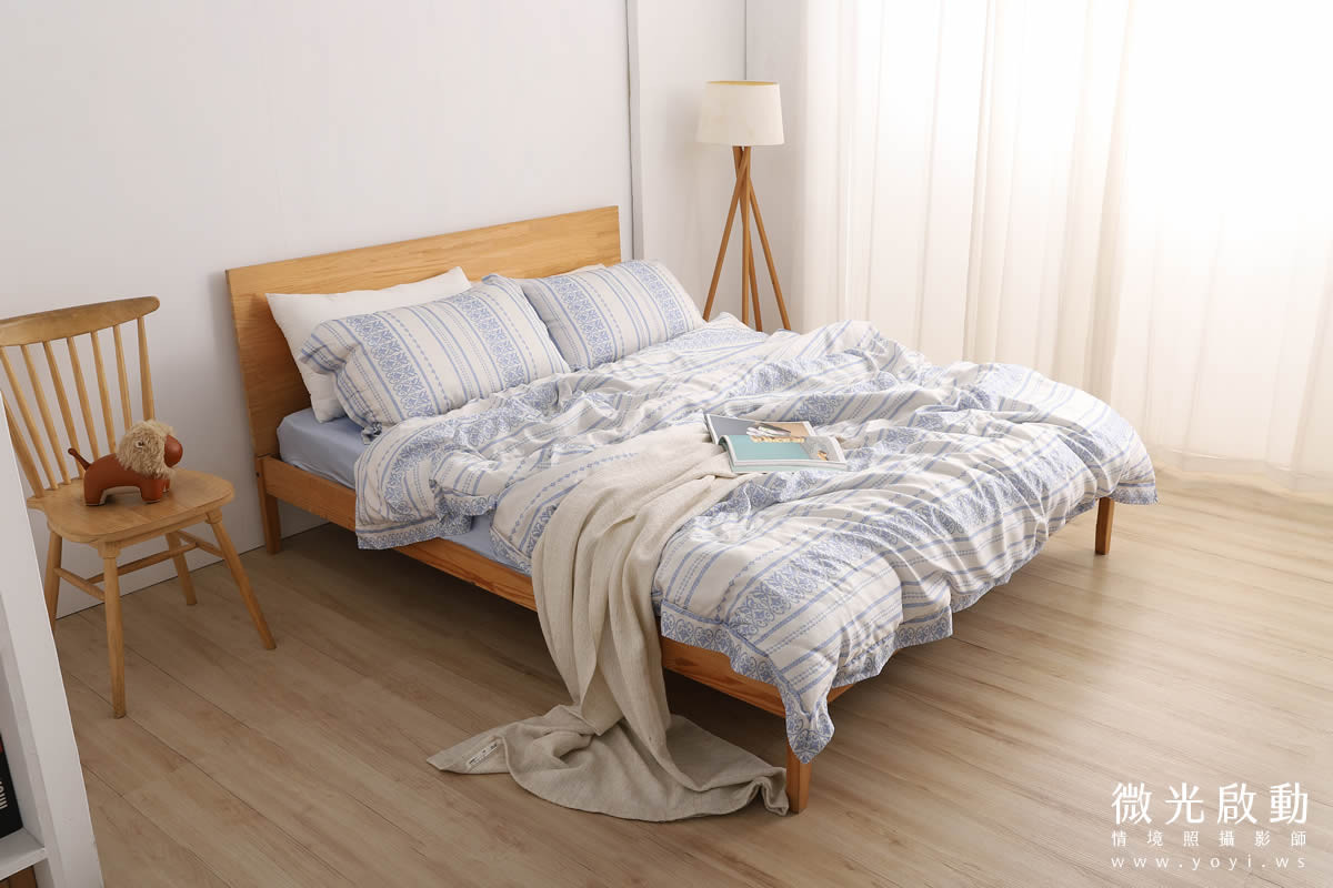 寢具商品攝影｜簡約米色調雙人床包極簡風情境攝影 49