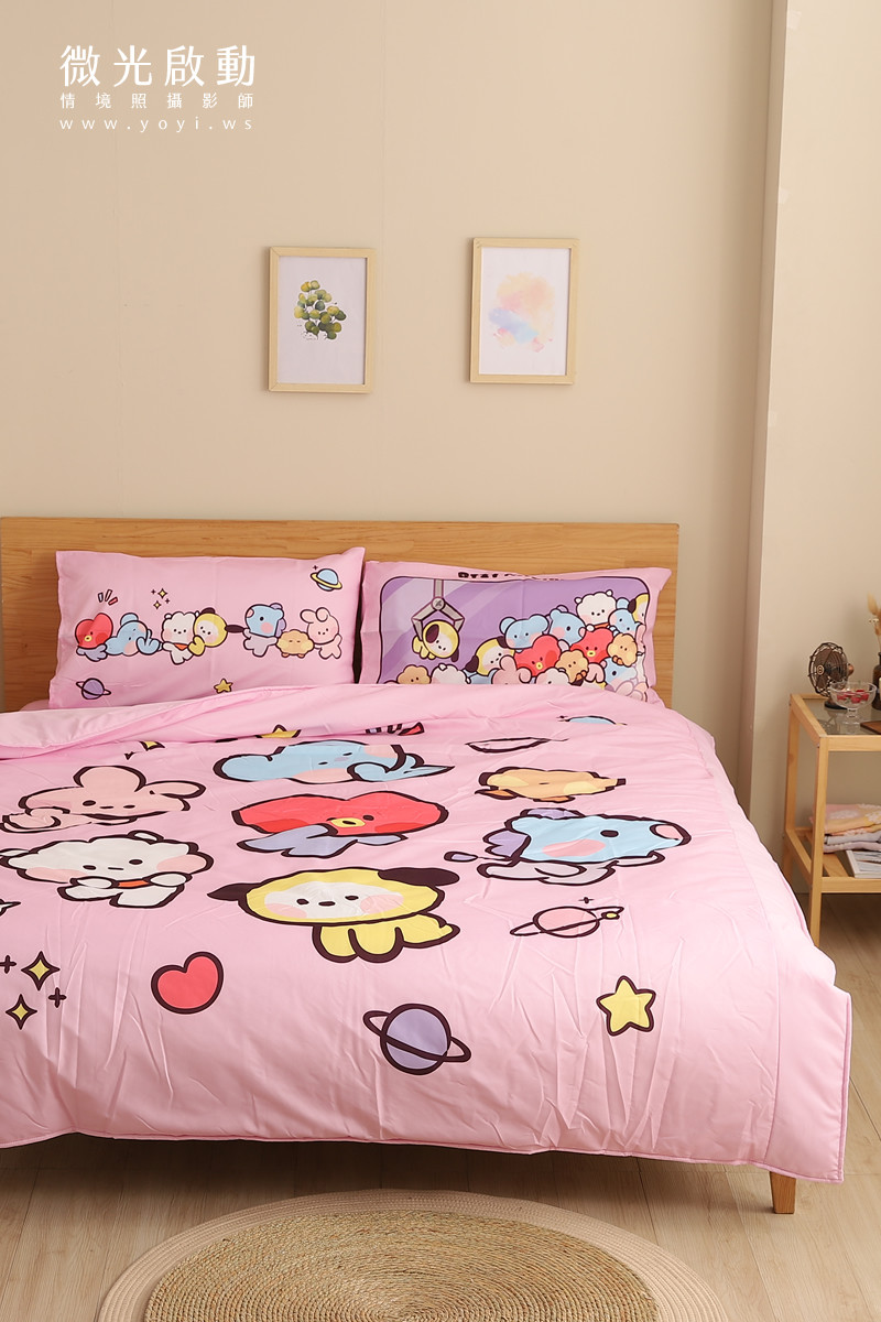 寢具商品攝影｜藍色系植卉圖騰雙人床包居家情境攝影 13