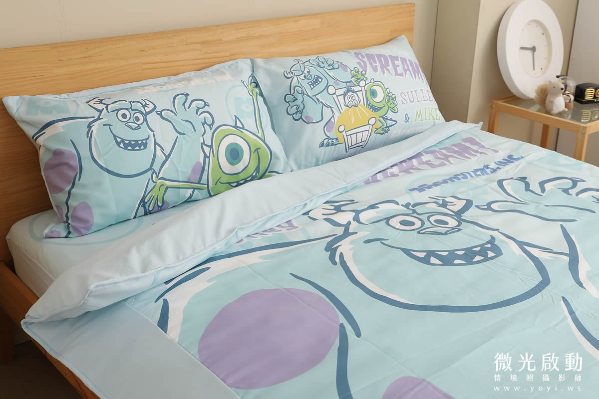 寢具商品攝影｜藍色系植卉圖騰雙人床包居家情境攝影 15