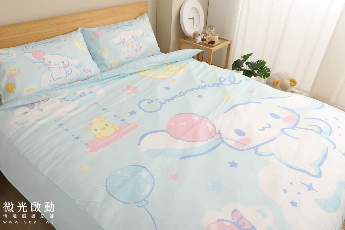 寢具商品攝影｜藍色系植卉圖騰雙人床包居家情境攝影 45
