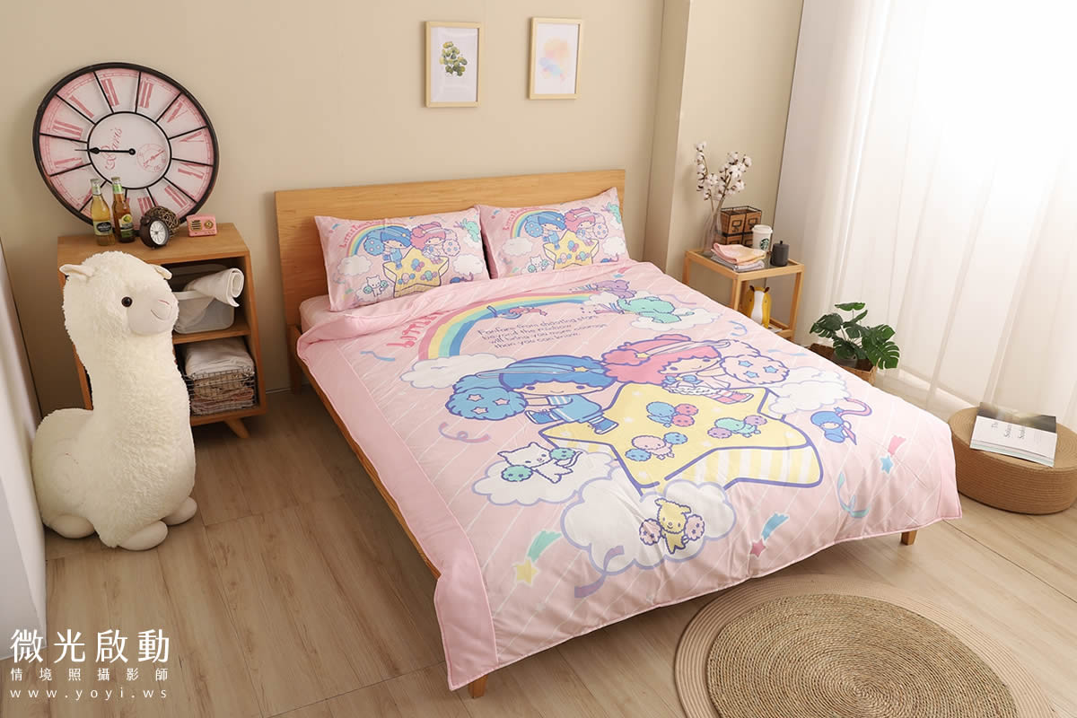 寢具商品攝影｜藍色系植卉圖騰雙人床包居家情境攝影 53