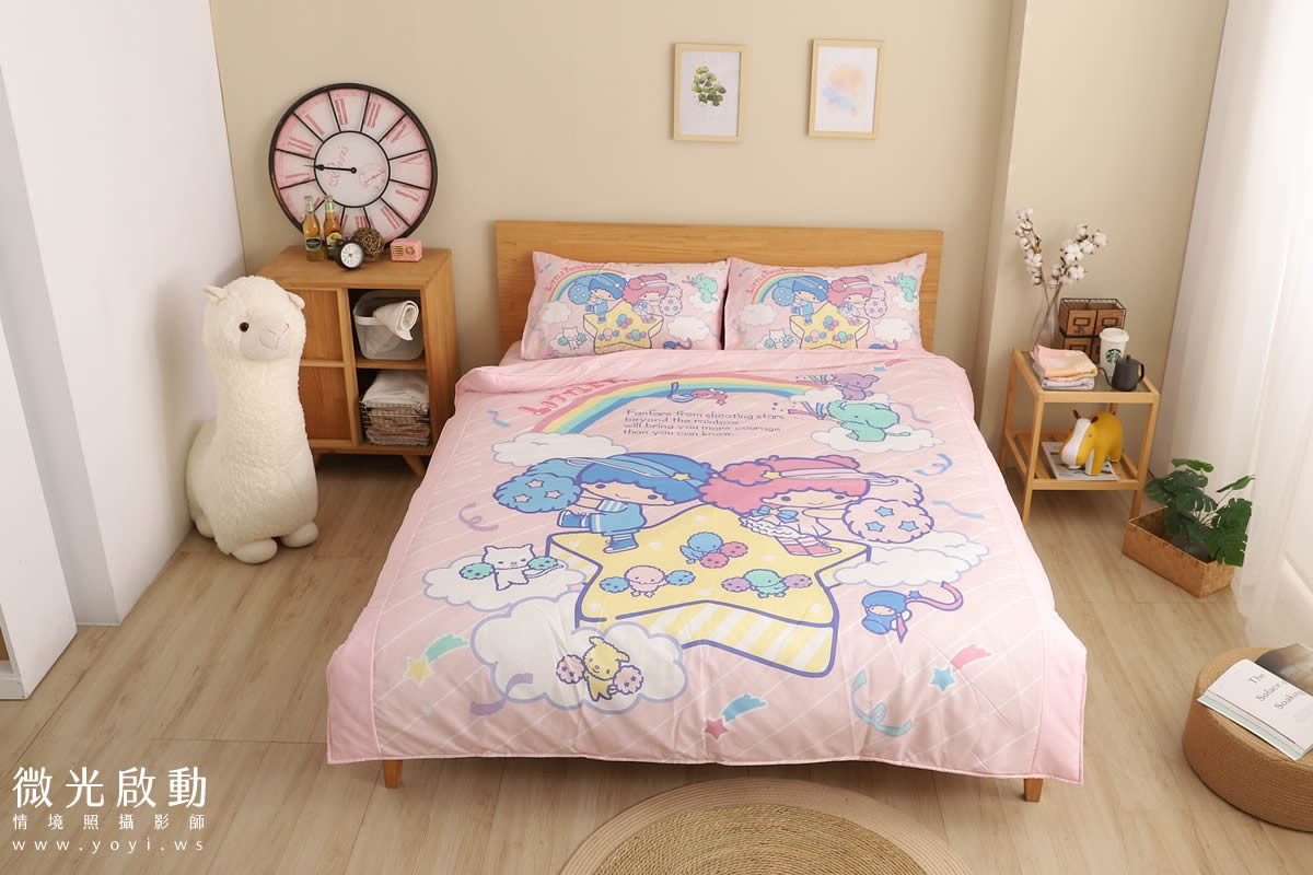 寢具商品攝影｜藍色系植卉圖騰雙人床包居家情境攝影 55