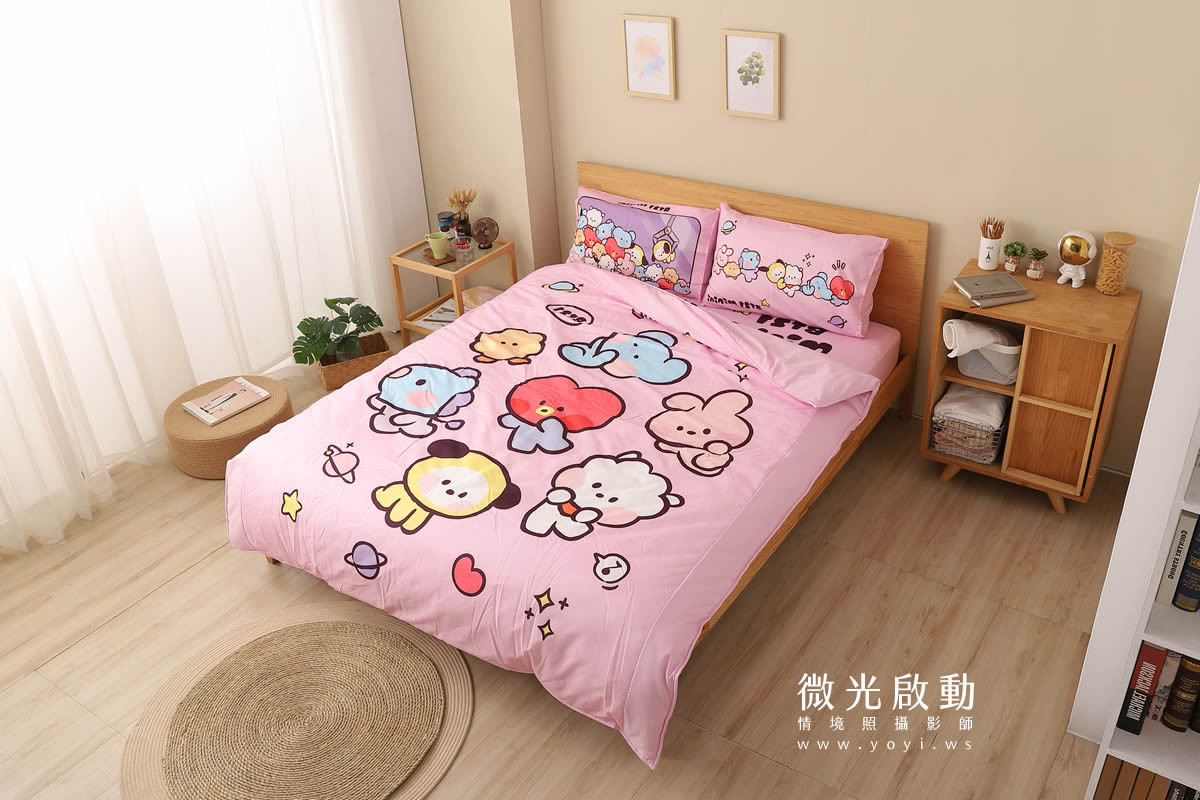 寢具商品攝影｜藍色系植卉圖騰雙人床包居家情境攝影 63