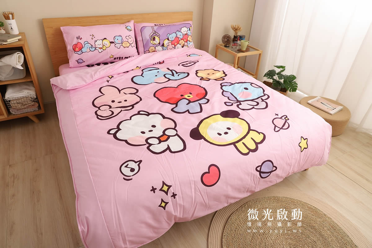 寢具商品攝影｜藍色系植卉圖騰雙人床包居家情境攝影 65