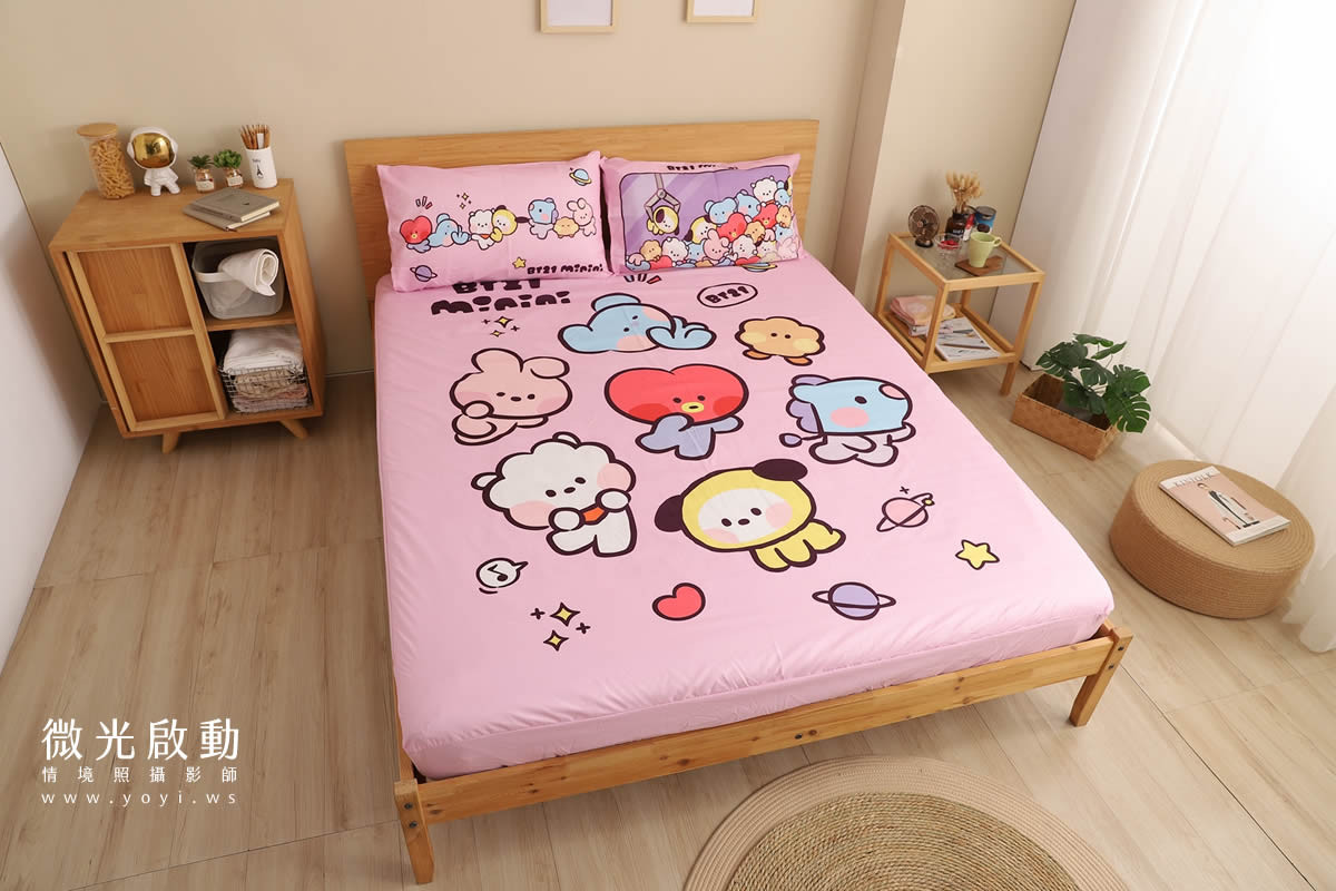 寢具商品攝影｜藍色系植卉圖騰雙人床包居家情境攝影 67