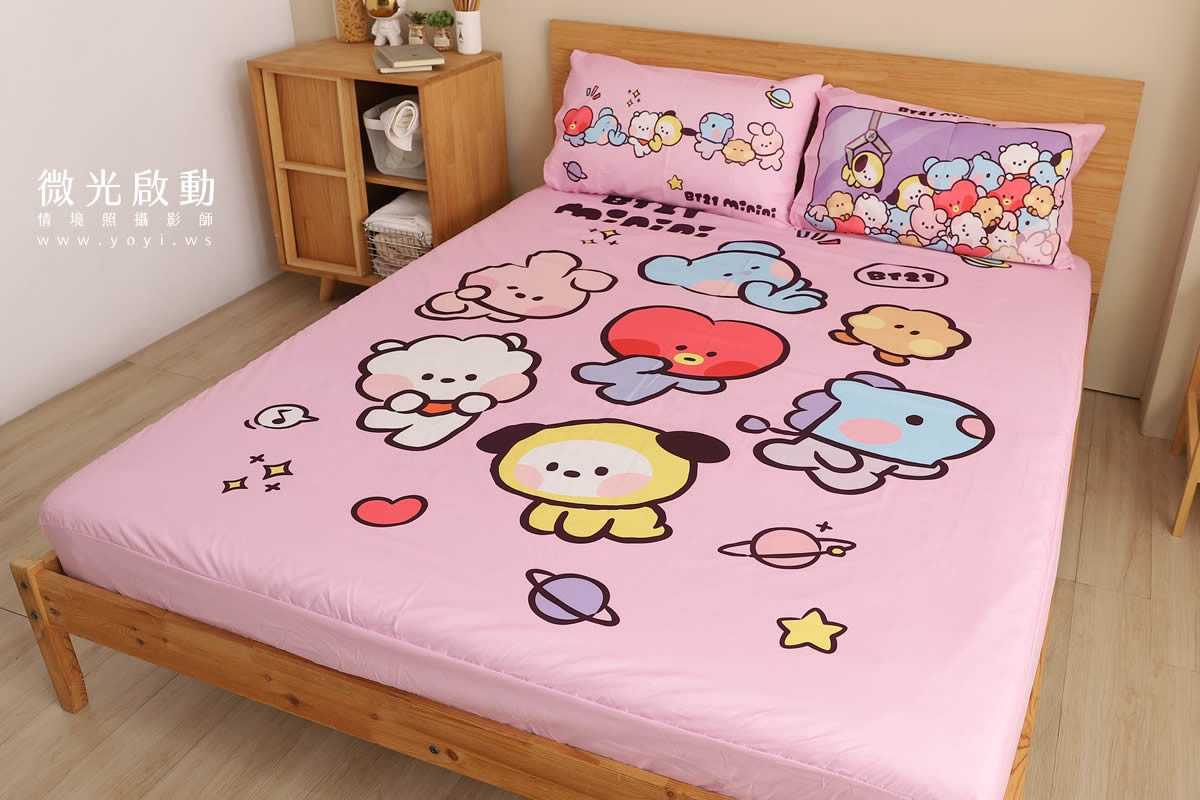 寢具商品攝影｜藍色系植卉圖騰雙人床包居家情境攝影 69