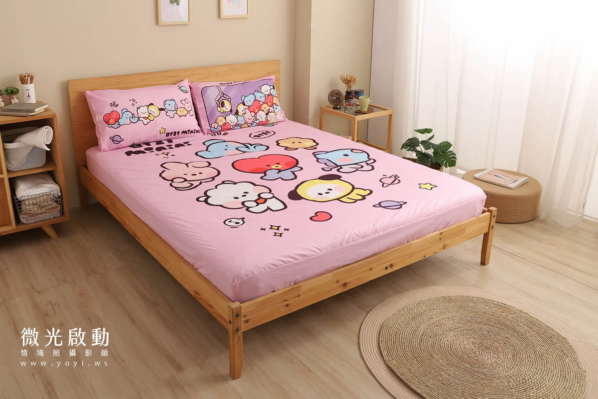 寢具商品攝影｜藍色系植卉圖騰雙人床包居家情境攝影 71