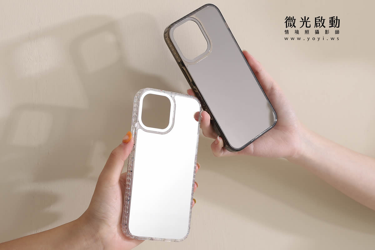 手機殼攝影｜粉藍色質感手機殼模特兒手持情境攝影 45