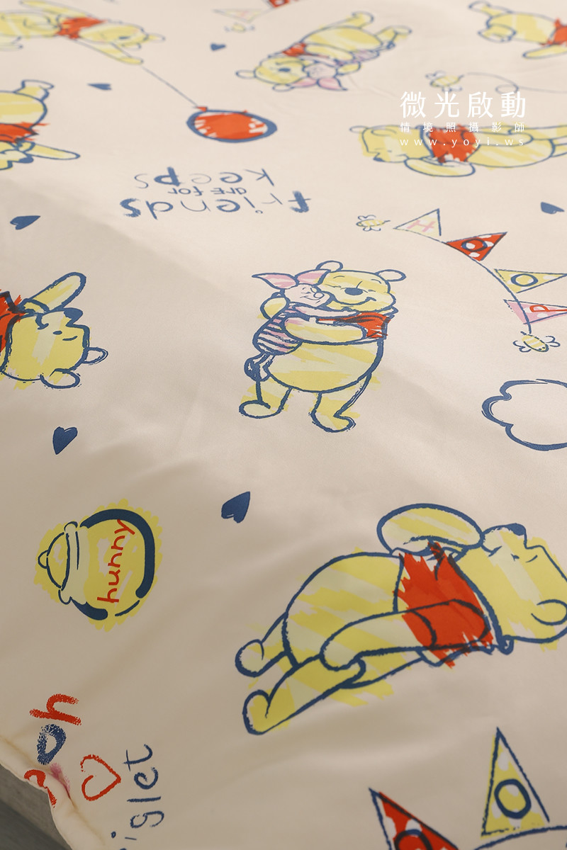 小熊維尼寢具攝影｜迪士尼小熊維尼童趣雙人床包情境攝影 11