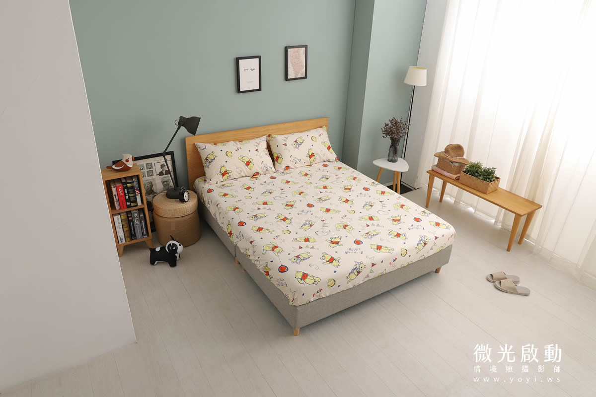 小熊維尼寢具攝影｜迪士尼小熊維尼童趣雙人床包情境攝影 15